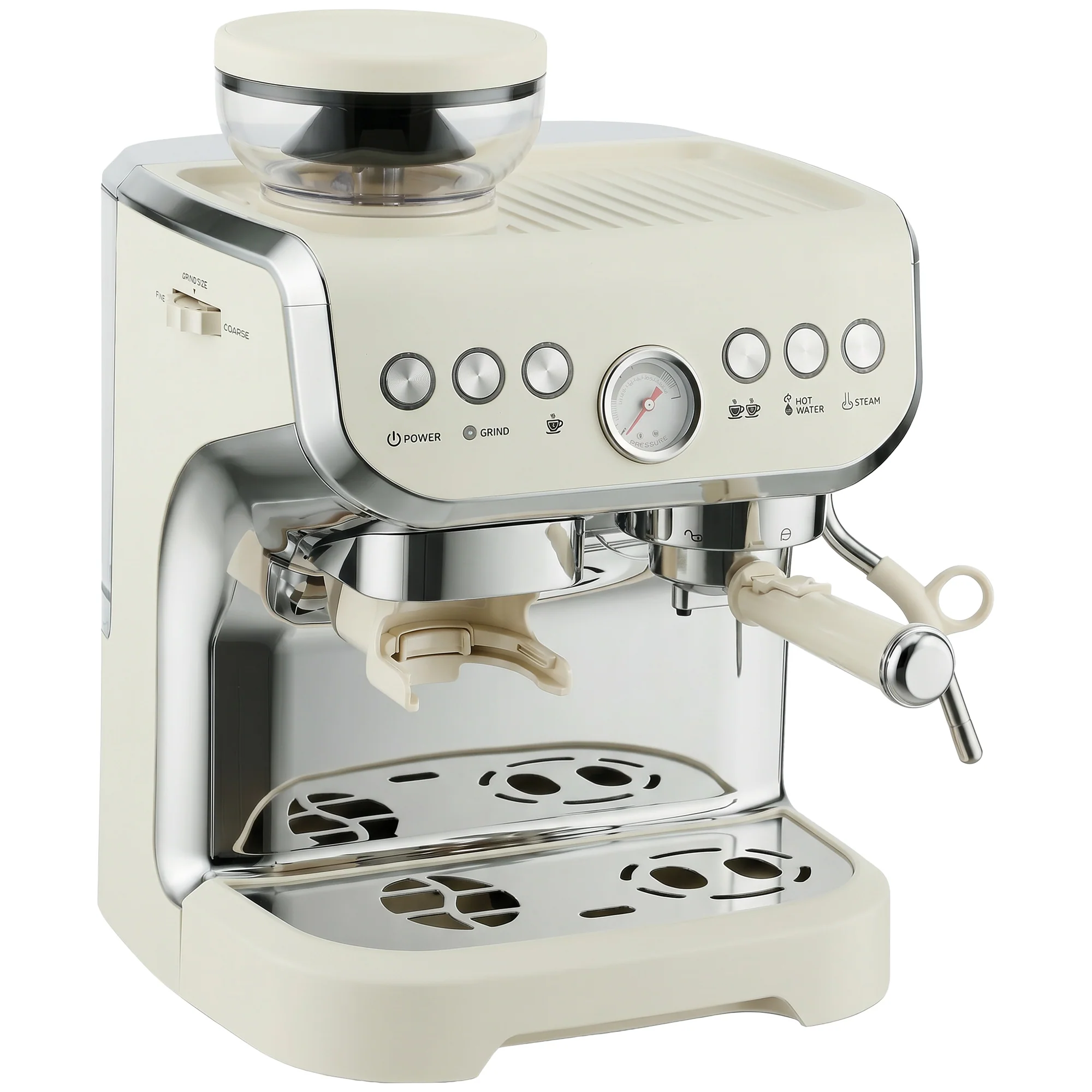 HOMCOM Bean to Cup Coffee Machine, Espresso Machine with Integrated Bean Grinder & Steam Wand
