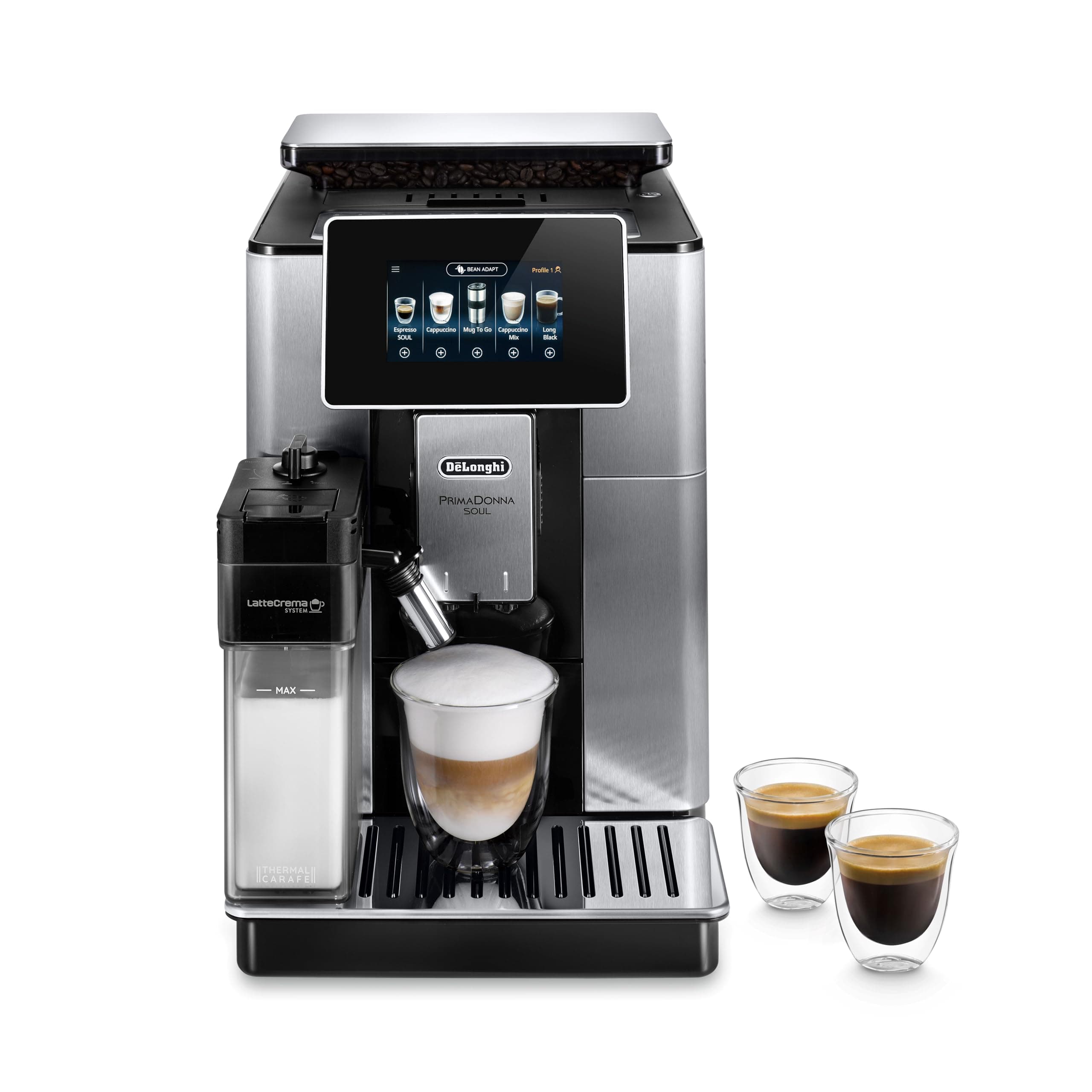 DeLonghi PrimaDonna Soul 2.2 Litre Automatic Coffee Machine - Metal Black