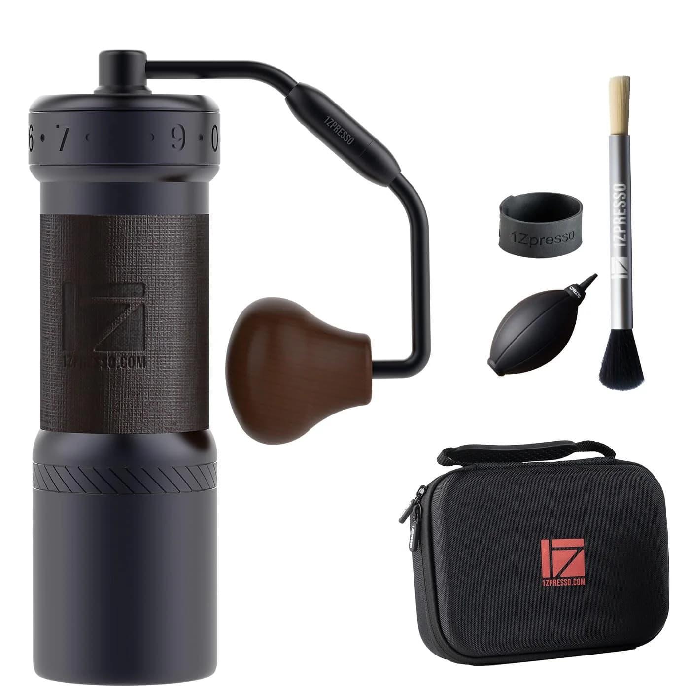 1Zpresso K-Ultra Manual Coffee Grinder – Iron Gray with Carrying Case, Stainless Steel Conical Burr, External Grind Adjustment