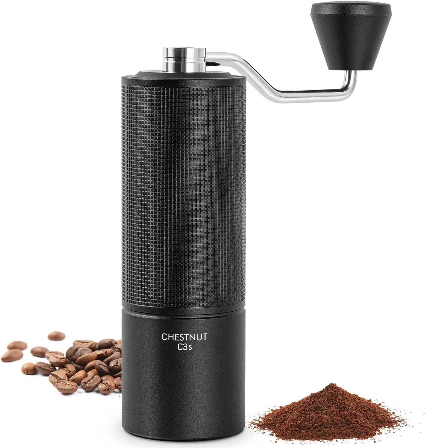 TIMEMORE Chestnut C3S Manual Coffee Grinder – Adjustable Conical Burr (S2C), Portable Black