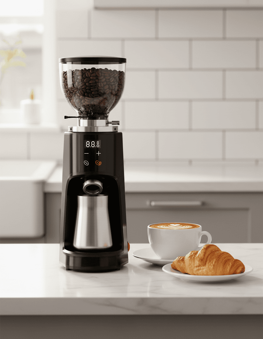 SHARDOR Professional 64mm Flat Burr Coffee Grinder With 100 Grind Settings