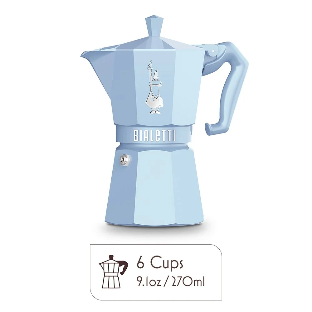 Bialetti Italian Stovetop Espresso Maker 6 Cup - Light Blue