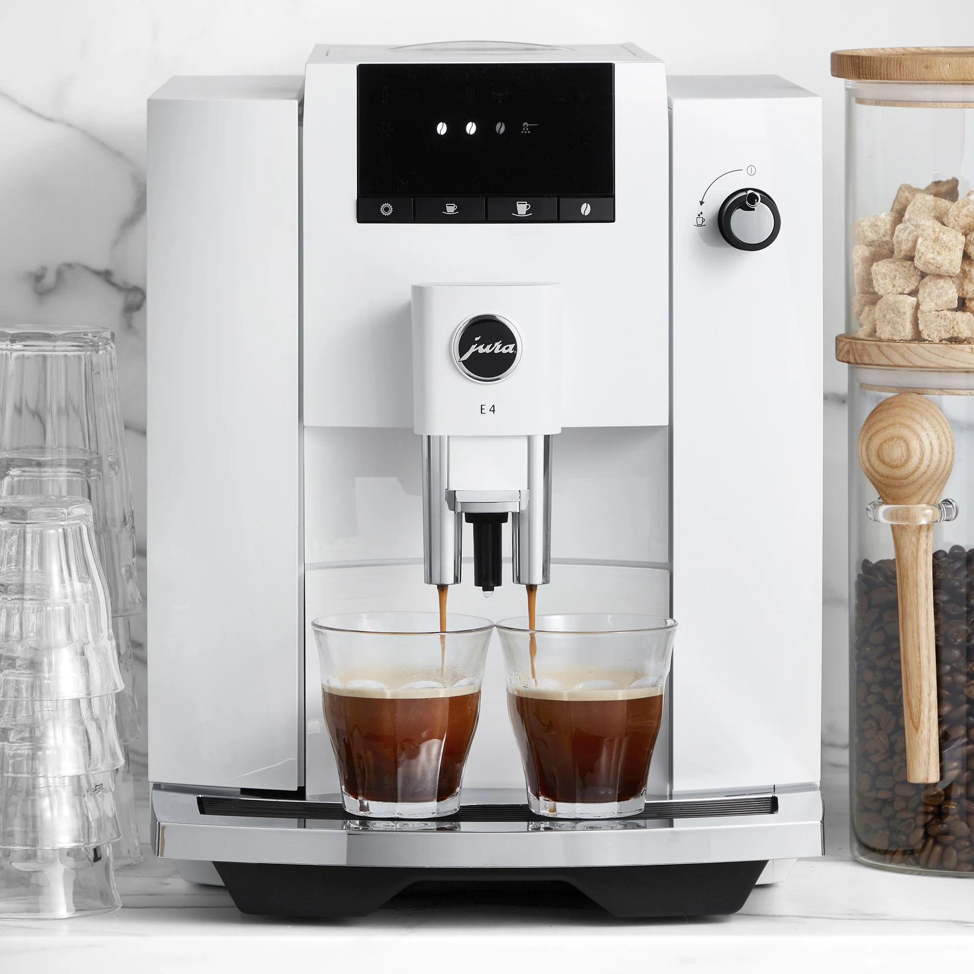 JURA ENA 4 Automatic Coffee Machine Nordic White Espresso Maker